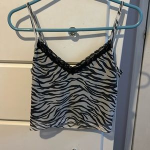 Mesh zebra print tank